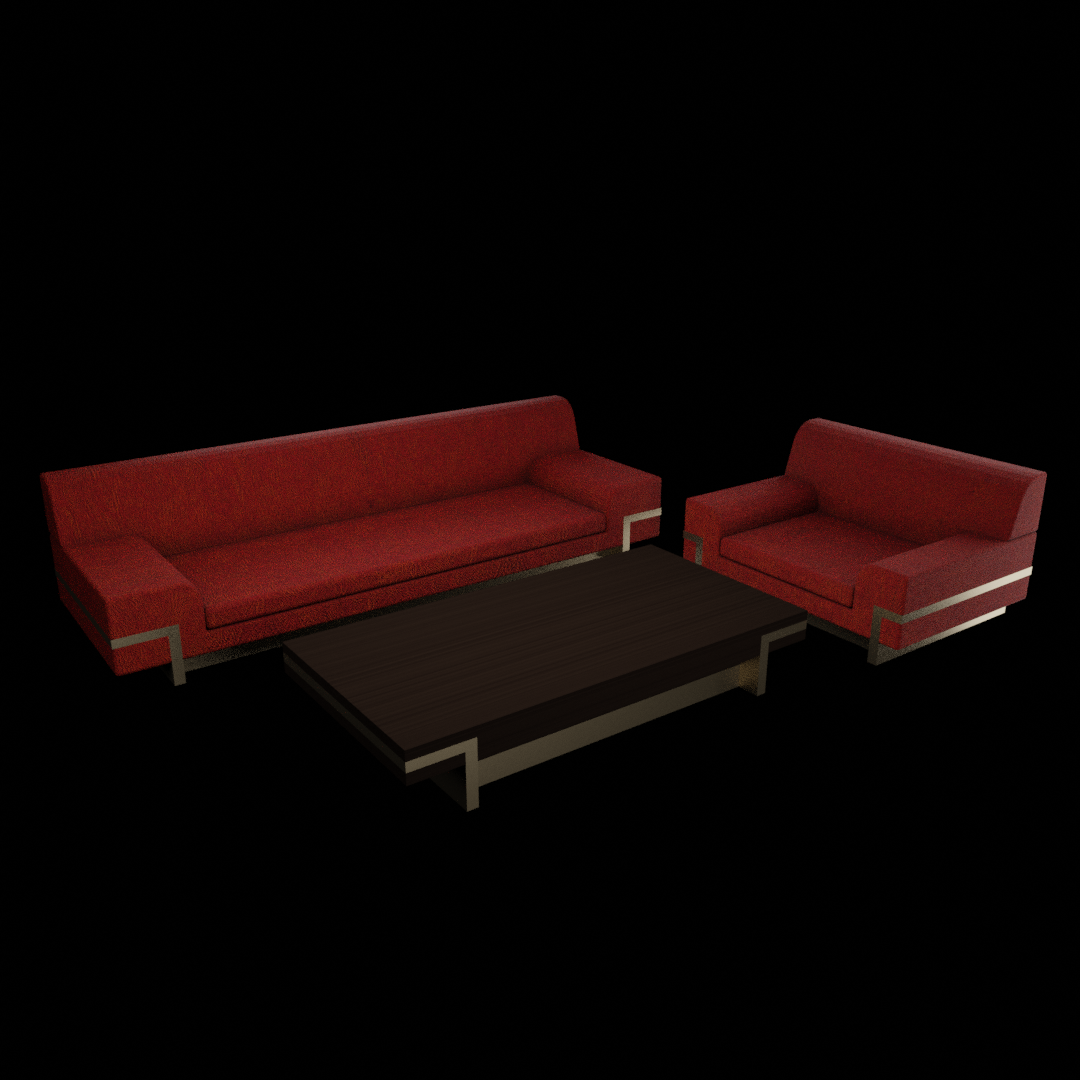 couch, armchair, and coffee table